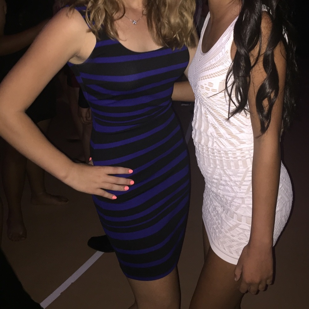 Striped body-con dress